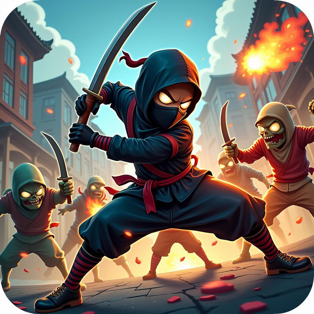 Lối chơi Ninja vs Zombie Hack