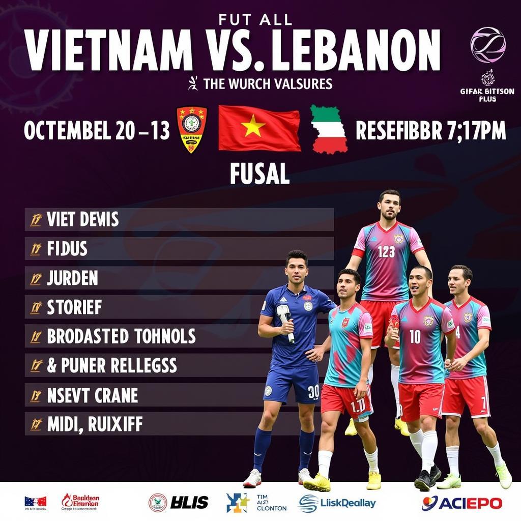 Thông Tin Trận Đấu Futsal Việt Nam Lebanon