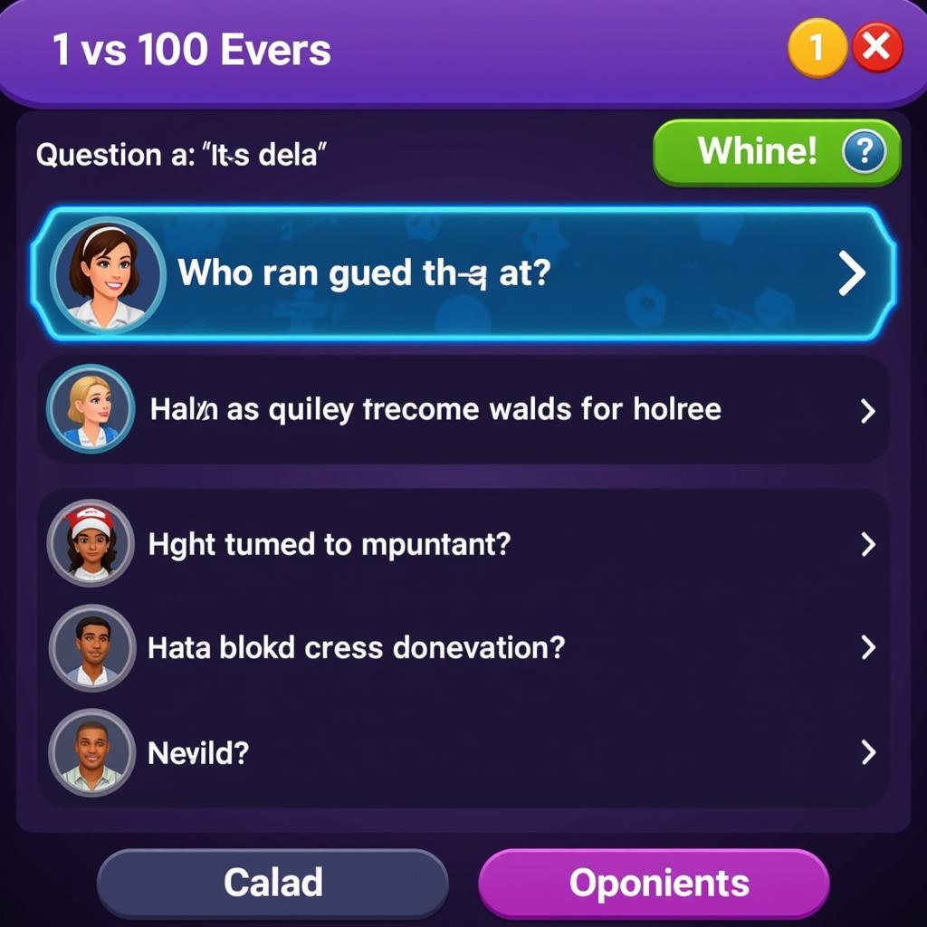 1 vs 100 Game APK Gameplay Interface