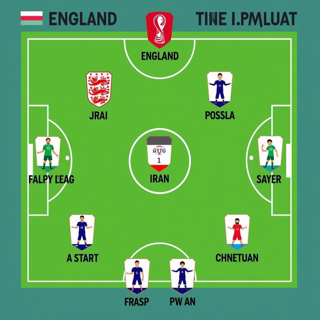 Đội hình ra sân dự kiến trận Anh vs Iran