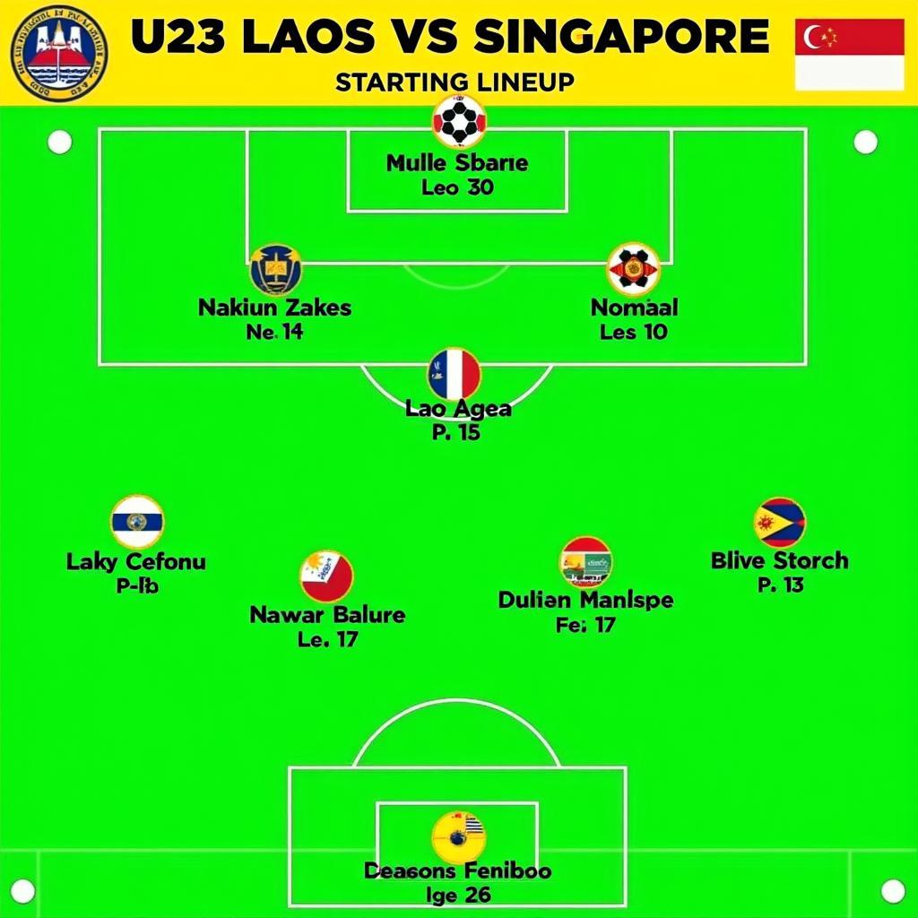 U23 Lào vs U23 Singapore: Đội hình ra sân