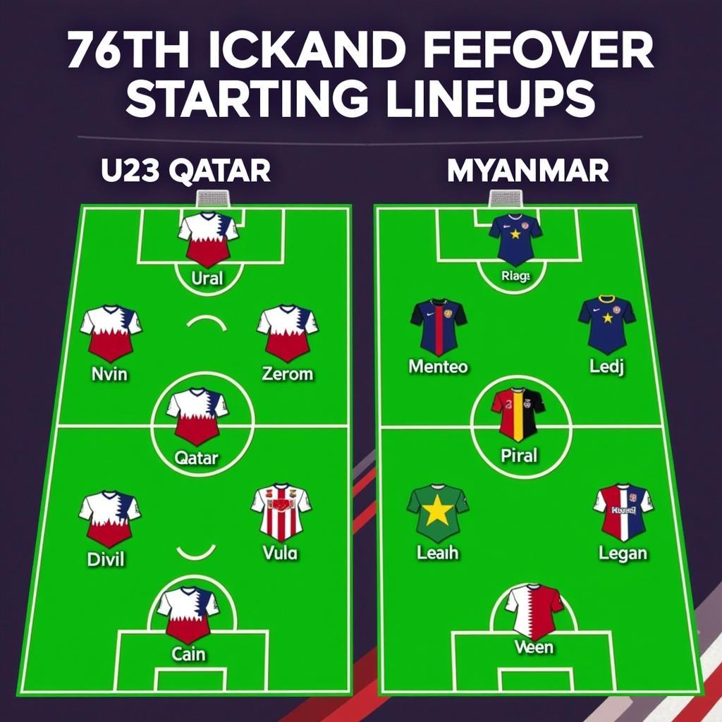 Đội hình ra sân dự kiến của U23 Qatar và U23 Myanmar